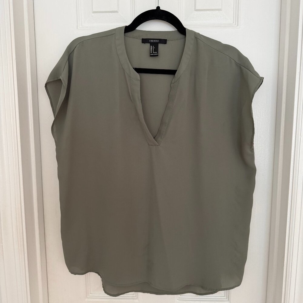 Green/ Khaki dress shirt, small